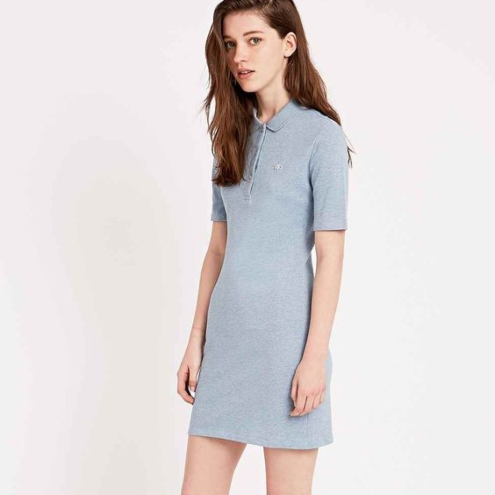 Brown Slim Fit Stretch Mini Pique Polo Dress